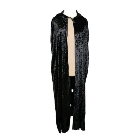 Country Silk Hooded Cape Black Adult One Size Fits All Costume Halloween Cosplay - Picture 11 of 16